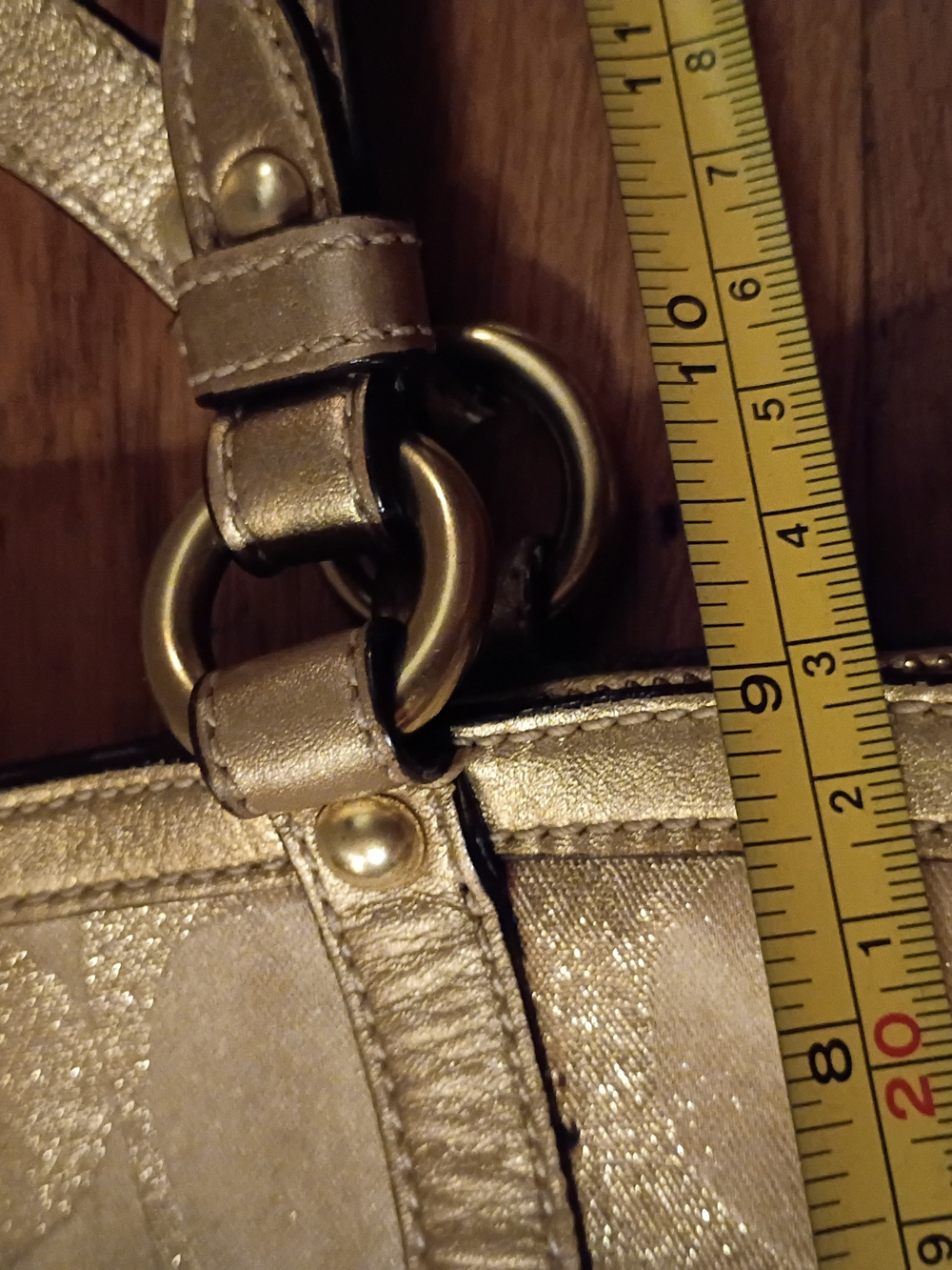 sparkly gold studded sparkly logo coach tote bag y2k - Picture 11 of 16
